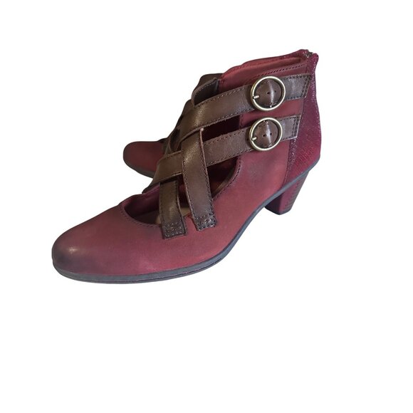 Earth maroon zip back boots size 8.5 B - Picture 1 of 6
